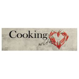 Berkfield Home Kitchen Rug Washable Peper Cooking 60x180 cm Velvet in Grey - thumbnail 2
