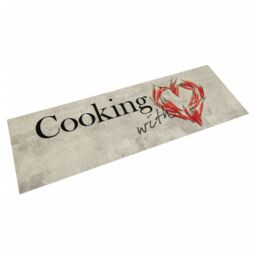 Berkfield Home Kitchen Rug Washable Peper Cooking 60x180 cm Velvet in Grey