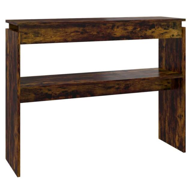 Berkfield Home Console Table Smoked Oak 102x30x80 cm Engineered Wood in Brown - Size: 102 x 30 x 80 cm - image 1