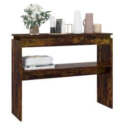 Berkfield Home Console Table Smoked Oak 102x30x80 cm Engineered Wood in Brown - Size: 102 x 30 x 80 cm - thumbnail 5