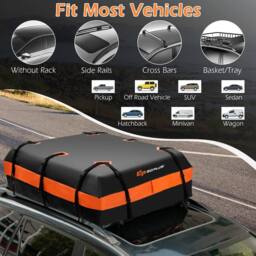 Costway 21 Cubic Feet Car Top Carrier Waterproof Car Roof Bag - thumbnail 4