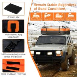 Costway 21 Cubic Feet Car Top Carrier Waterproof Car Roof Bag - thumbnail 5
