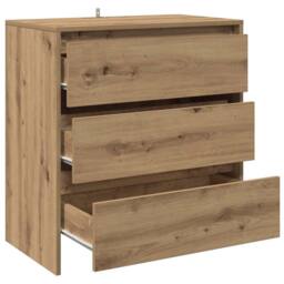 Berkfield Home Sideboard Artisan Oak 70x41x75 cm Engineered Wood in Brown - Size: 70 x 41 x 75 cm - thumbnail 4