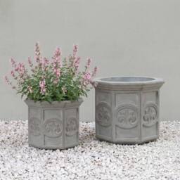 Primrose Galgano Hexagon Shaped Concrete Planter in Grey - Size: Small - thumbnail 1
