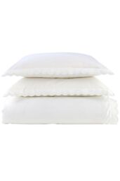 CHRISTY Scallop Edge Cotton Sateen Duvet Sets in White - Size: Super King - thumbnail 2