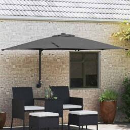Berkfield Home Garden Parasol Anthracite 248, 5 x 247, 5 x 119 cm Fabric in Dark Grey - thumbnail 2