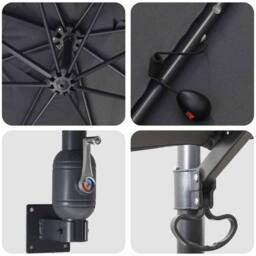 Berkfield Home Garden Parasol Anthracite 248, 5 x 247, 5 x 119 cm Fabric in Dark Grey - thumbnail 7