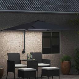 Berkfield Home Garden Parasol Anthracite 248, 5 x 247, 5 x 119 cm Fabric in Dark Grey - thumbnail 3