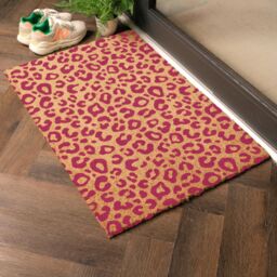 Artsy Mats Pink Leopard Print Doormat (90 x 60cm) in Brown - Size: 90 cm x 60 cm - thumbnail 2