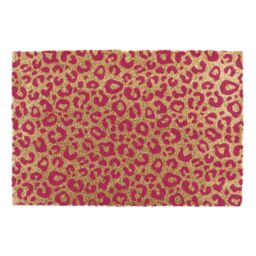 Artsy Mats Pink Leopard Print Doormat (90 x 60cm) in Brown - Size: 90 cm x 60 cm - thumbnail 5