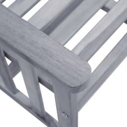 Berkfield Home Dense Garden Chairs with Tea Table 159x61x92 cm Solid Acacia Wood in Grey - Size: 159 x 61 x 92 cm - thumbnail 5