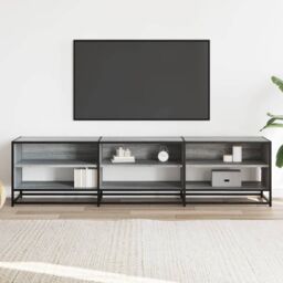 Berkfield Home TV Cabinet Grey Sonoma 180x40x46 cm Engineered Wood - Size: 180 x 40 x 46 cm - thumbnail 3