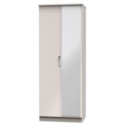 Ready Assembled 2 U Holborn Tall 2 Door Mirrored Wardrobe (Ready Assembled) in Taupe - thumbnail 3