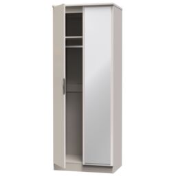 Ready Assembled 2 U Holborn Tall 2 Door Mirrored Wardrobe (Ready Assembled) in Taupe - thumbnail 5