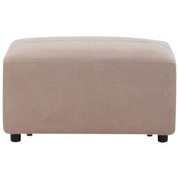 Wyld and Coco Taupe Rectangular Upholstered Ottoman - Minimalist Modern Footstool in Beige - thumbnail 3