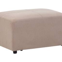 Wyld and Coco Taupe Rectangular Upholstered Ottoman - Minimalist Modern Footstool in Beige - thumbnail 2