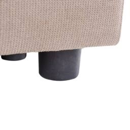 Wyld and Coco Taupe Rectangular Upholstered Ottoman - Minimalist Modern Footstool in Beige - thumbnail 5
