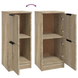 Berkfield Home Sideboards 2 pcs Sonoma Oak 30x30x70 cm Engineered Wood in Light Brown - Size: 30 x 30 x 70 cm - thumbnail 8