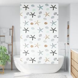 Berkfield Home Shower Roller Blind 140x240 cm Fabric Width 136 cm in Black - thumbnail 2