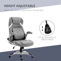 VINSETTO Fabric Office Desk Chair with Adjustable Height Tilt Function Grey in Dark Grey - thumbnail 4