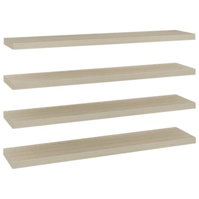 Berkfield Home Floating Wall Shelves 4 pcs Oak 120x23.5x3.8 cm MDF in Light Oak - image 1