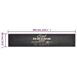 Berkfield Home Kitchen Rug Washable Kitchen Black 60x300 cm Velvet - thumbnail 5