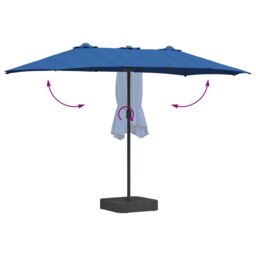 Berkfield Home Garden Parasol Folding Blue 385 x 209 x 244 cm Fabric - thumbnail 8