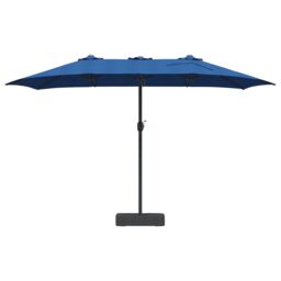 Berkfield Home Garden Parasol Folding Blue 385 x 209 x 244 cm Fabric - thumbnail 4