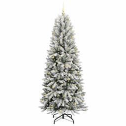 Berkfield Home Artificial Christmas Tree with 300 LEDs White 93 x 93 x 240 cm - thumbnail 3