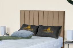 UK Bed Furniture Wilton End Lift Divan Ottoman Bed with 54 Inch Tall Headboard in Beige - Size: King - thumbnail 3