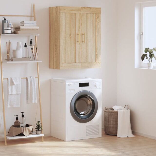 Berkfield Home Wall Mounted Cabinet Sonoma Oak 69.5x34x90 cm Engineered Wood in Brown - image 1
