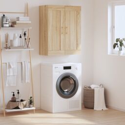 Berkfield Home Wall Mounted Cabinet Sonoma Oak 69.5x34x90 cm Engineered Wood in Brown - thumbnail 1