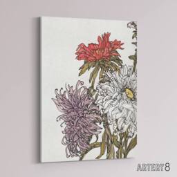 "Artery8 Chrysanthemums Flower Painting Canvas Wall Art Print Julie Graag in White - Size: W18"" x H24""" - thumbnail 2