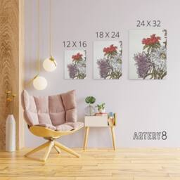 "Artery8 Chrysanthemums Flower Painting Canvas Wall Art Print Julie Graag in White - Size: W18"" x H24""" - thumbnail 4