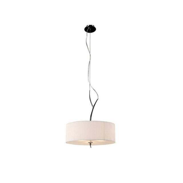 Netlighting Eve Ceiling Pendant 3 Light E27 Polished Chrome with White Round Shade in Grey - image 1
