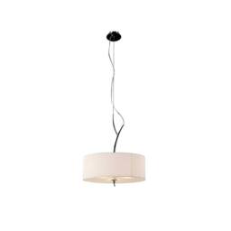 Netlighting Eve Ceiling Pendant 3 Light E27 Polished Chrome with White Round Shade in Grey