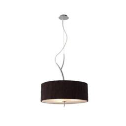 Netlighting Eve Ceiling Pendant 3 Light E27 Polished Chrome with White Round Shade in Grey - thumbnail 4