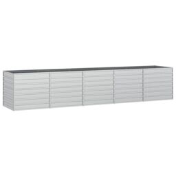 Berkfield Home Garden Raised Bed 400x80x77 cm Galvanized Steel Silver - Size: 400 x 80 x 77 cm - thumbnail 2