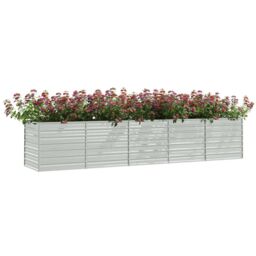 Berkfield Home Garden Raised Bed 400x80x77 cm Galvanized Steel Silver - Size: 400 x 80 x 77 cm - thumbnail 3
