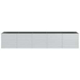 Berkfield Home Garden Raised Bed 400x80x77 cm Galvanized Steel Silver - Size: 400 x 80 x 77 cm - thumbnail 4