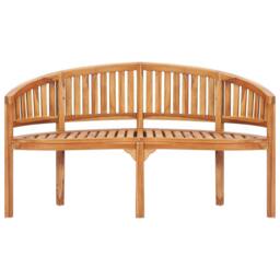 Berkfield Home 3 Piece Banana Garden Lounge Set Solid Teak Wood in Brown - thumbnail 5