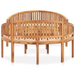 Berkfield Home 3 Piece Banana Garden Lounge Set Solid Teak Wood in Brown - thumbnail 3