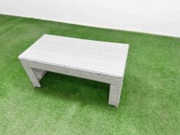 Fimous PE Wicker Rattan Furniture Sofa Sets with Oblong Coffee Table in Light Grey - thumbnail 3