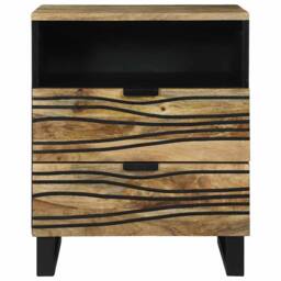 Berkfield Home Bedside Cabinet - 50x33x60 cm, Crafted from Solid Mango Wood in Brown - Size: 50 x 33 x 60 cm - thumbnail 3