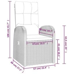 Berkfield Home 3 Piece Garden Lounge Set Black Poly Rattan&Solid Wood Acacia - thumbnail 6