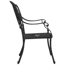 Berkfield Home 3 Piece Bistro Set Cast Aluminium Black - thumbnail 7