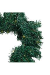Living and Home Artificial Heart-shaped Door Hanging Garland Christmas Decoration with Light String in Green - thumbnail 2
