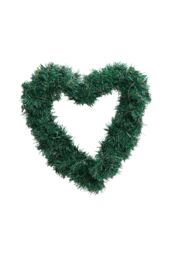 Living and Home Artificial Heart-shaped Door Hanging Garland Christmas Decoration with Light String in Green - thumbnail 1