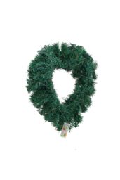 Living and Home Artificial Heart-shaped Door Hanging Garland Christmas Decoration with Light String in Green - thumbnail 3