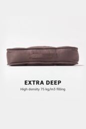 Homescapes Faux Suede Armchair Booster Cushion in Chocolate - Size: 50 cm x 50 cm - thumbnail 3